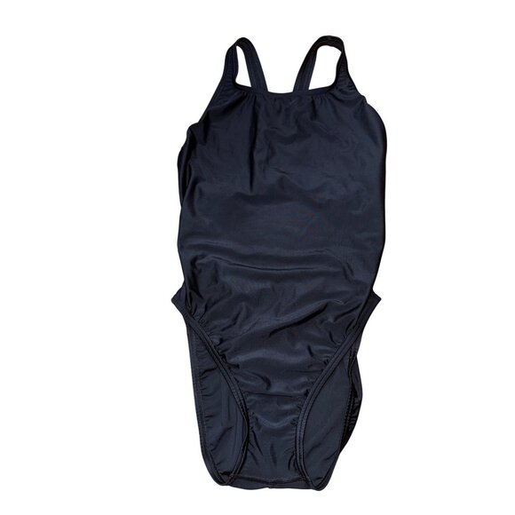 Speedo Powerflex Eco Black Swimsuit‎ Size 12/38 Swim Athletic Sports Pool Beach - Picture 1 of 10